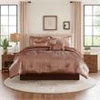 Benjara 7 Piece King Comforter Set with Shimmering Appeal- Pink