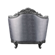 Benjara Chair with Scrolled Molded Frame and Queen Anne Legs- Gray