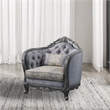 Benjara Chair with Scrolled Molded Frame and Queen Anne Legs- Gray