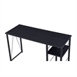Benjara Writing Desk with 2 Tier Side Shelves and Tubular Metal Legs- Black