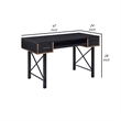 Benjara Computer Desk with 2 Drawers and Keyboard Tray- Black