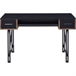 Benjara Computer Desk with 2 Drawers and Keyboard Tray- Black