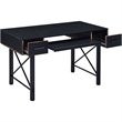 Benjara Computer Desk with 2 Drawers and Keyboard Tray- Black