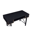 Benjara Computer Desk with 2 Drawers and Keyboard Tray- Black