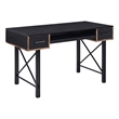 Benjara Computer Desk with 2 Drawers and Keyboard Tray- Black