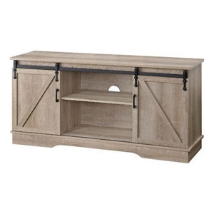 Benjara Versatile Rectangular Wooden TV Stand- Brown