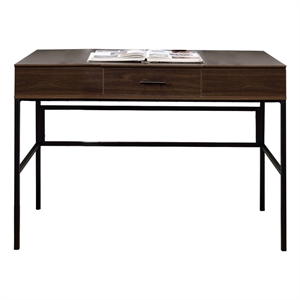 Benjara Writing Desk with Lift Top Storage and USB Plugin- Brown