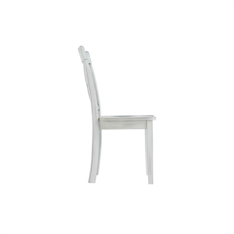 Benjara Wooden Dining Chair with X Shaped Back - White (Set of 2)