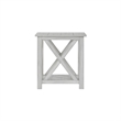 Benjara 1 Open Shelf Wooden End Table with X Shaped Accents- White