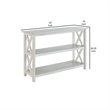 Benjara 2 Shelf Wooden Entryway Table with X Shaped Accent- White