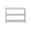Benjara 2 Shelf Wooden Entryway Table with X Shaped Accent- White