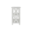 Benjara 2 Shelf Wooden Entryway Table with X Shaped Accent- White