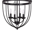 Benjara Chandelier with Metal Bird Cage Pendulum Design- Black