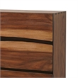 Benjara Wooden Chest with 4 Drawers and Live Edge Details- Brown
