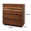 Benjara Wooden Chest with 4 Drawers and Live Edge Details- Brown