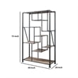 Benjara 8-Tier Water Pipe Design Bookshelf- Brown and Gray