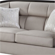 Benjara Loveseat with Curved Fixed Back and Shelter Arms- Beige