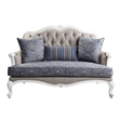 Benjara Loveseat with Arch Top and Resin Queen Anne Legs- Gray