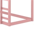 Benjara Twin Loft Bed with Wooden Frame and Attached Ladder- Pink