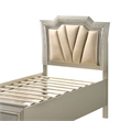 Benjara Full Bed with 1 Drawer and Padded Headboard- Champagne Gold