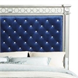 Benjara Queen Bed with Button Tufting and Mirror Trim- Black