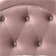 Benjara Twin Bed with Button Tufted Arched Headboard- Pink