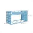Benjara Twin Over Twin Bunk Bed with Metal Frame and Cargo Theme- Blue