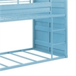Benjara Twin Over Twin Bunk Bed with Metal Frame and Cargo Theme- Blue