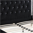 Benjara Eastern King Bed with Diamond Tufted Headboard - Black
