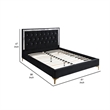 Benjara Eastern King Bed with Diamond Tufted Headboard - Black
