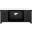 Benjara TV Stand with Fireplace and LED- Silver and Black