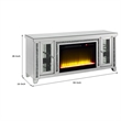 Benjara TV Stand with Fireplace and LED- Silver and Black