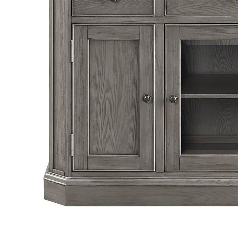 Benjara Server with Faux Marble Top and 3 Drawers- White and Brown