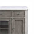 Benjara Server with Faux Marble Top and 3 Drawers- White and Brown