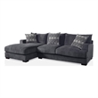 Benjara L Shaped Sectional with T Cushioned Seat- Gray