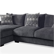 Benjara L Shaped Sectional with T Cushioned Seat- Gray