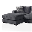 Benjara L Shaped Sectional with T Cushioned Seat- Gray