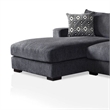 Benjara L Shaped Sectional with T Cushioned Seat- Large- Gray
