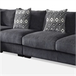 Benjara L Shaped Sectional with T Cushioned Seat- Large- Gray