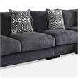 Benjara L Shaped Sectional with T Cushioned Seat- Large- Gray