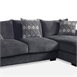 Benjara L Shaped Sectional with T Cushioned Seat- Gray