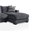Benjara L Shaped Sectional with T Cushioned Seat- Gray