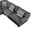 Benjara U Shaped Sectional with 6 Accent Pillows- Gray