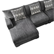 Benjara U Shaped Sectional with 6 Accent Pillows- Gray