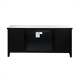 Benjara TV Stand with Electric Fireplace and Mirror Panel Framing- Silver