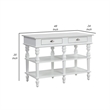 Benjara Kitchen Island with Artificial Marble Top and Turned Legs- White