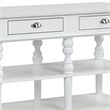 Benjara Kitchen Island with Artificial Marble Top and Turned Legs- White