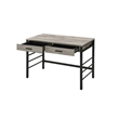 Benjara Built-in USB Port Writing Desk- Light Weathered Oak and Black