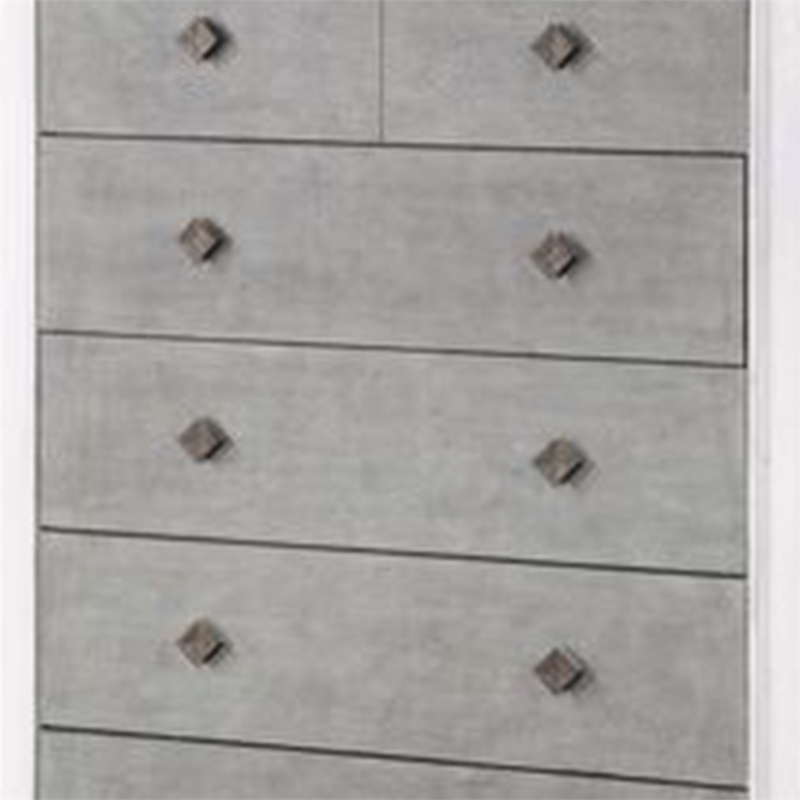 Benjara Chest with 5 Drawers and Diamond Pull- Gray