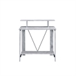 Benjara Writing Desk with V Shaped Frame- Antique White and Black